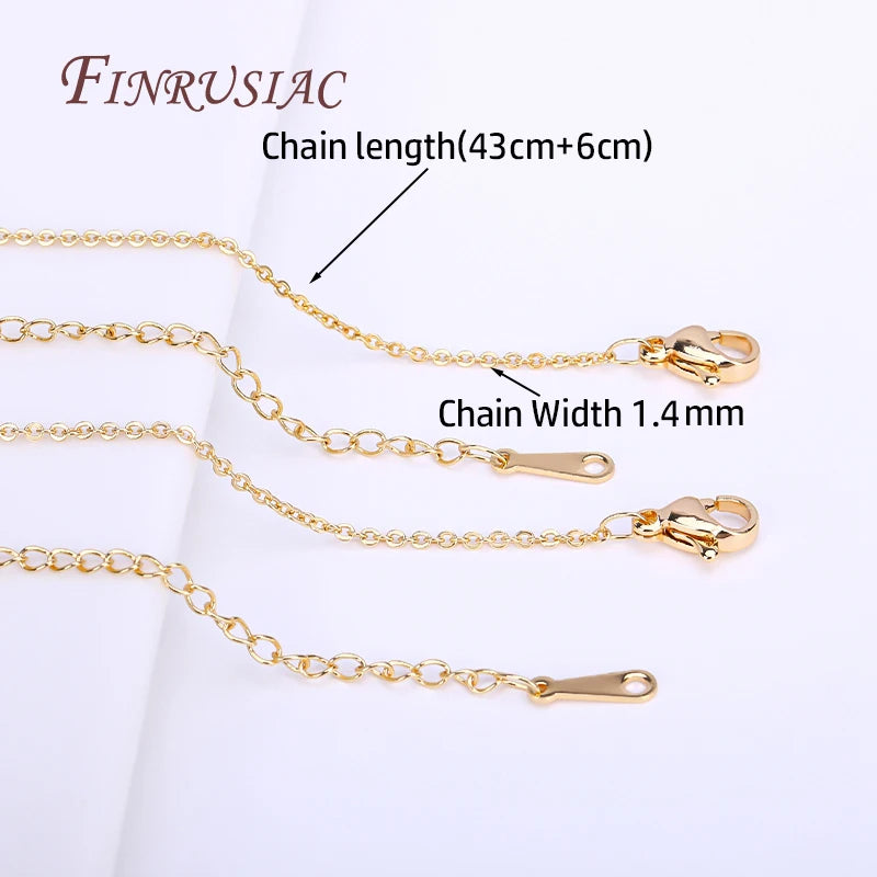 18K Gold Plated O Chain & Bead Chain for Necklace Making 49cm Jewelry Making Chain P3 18K Real Gold Plated 3 Pieces