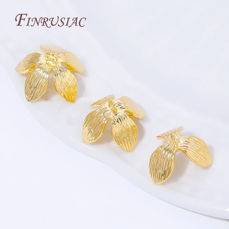 18K Gold Plated Brass Flower Bead Tassel End Caps – DIY Jewelry Jewelry Findings P3