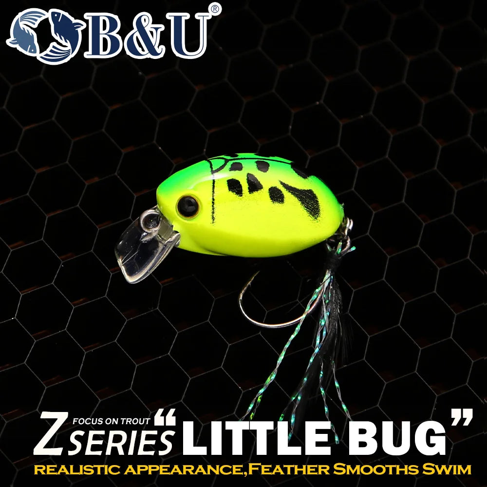 B&U Little Bug Crankbait Lure – Trout Perch Bass Fishing Crankbait Fishing Lure P3