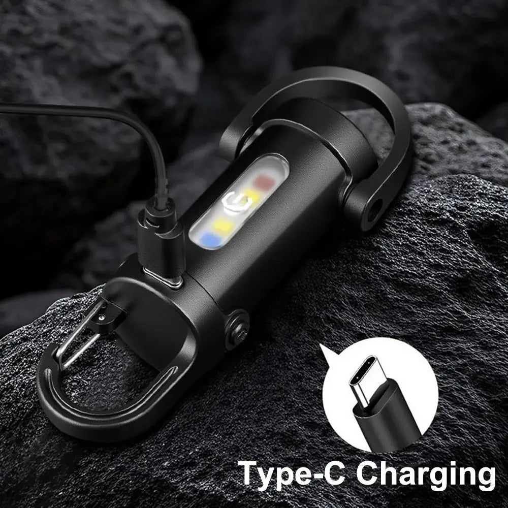 Mini COB LED Keychain Flashlight | USB Rechargeable, Red & Blue LED Keychain Flashlight P3