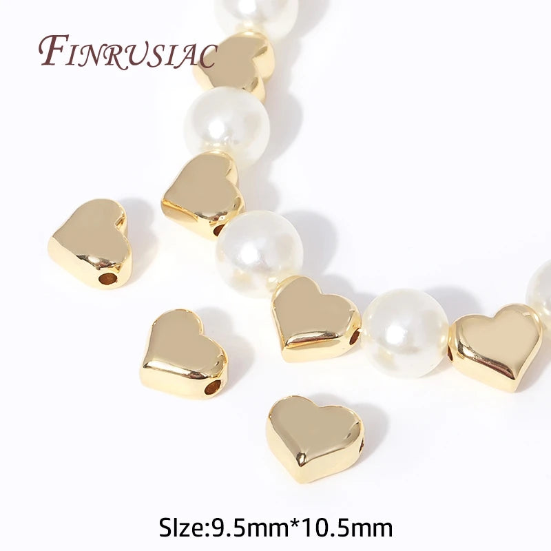 18K Gold Plated Heart Spacer Beads – DIY Jewelry Making Jewelry Spacer Beads P3 18K Gold Plated 2 Pieces