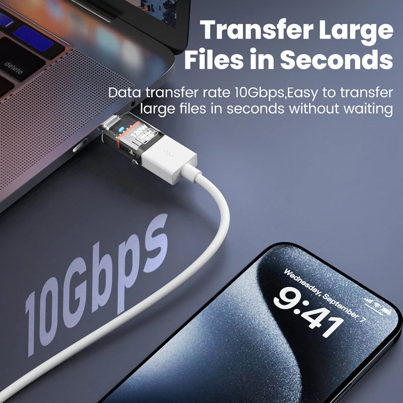 OTG USB-C to USB-A Adapter | 120W 10Gbps iPhone & Android USB-C OTG Adapter P3