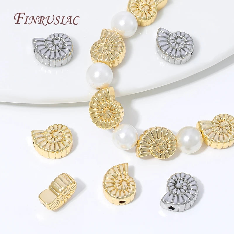 18K Gold Plated Conch Shell Spacer Beads | DIY Jewelry Making Jewelry Spacer Beads P3