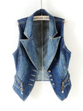 PTKPCC Women's Denim Vest Jacket – Sleeveless Waistcoat S–3XL Denim Vest Jacket P3 Blue S