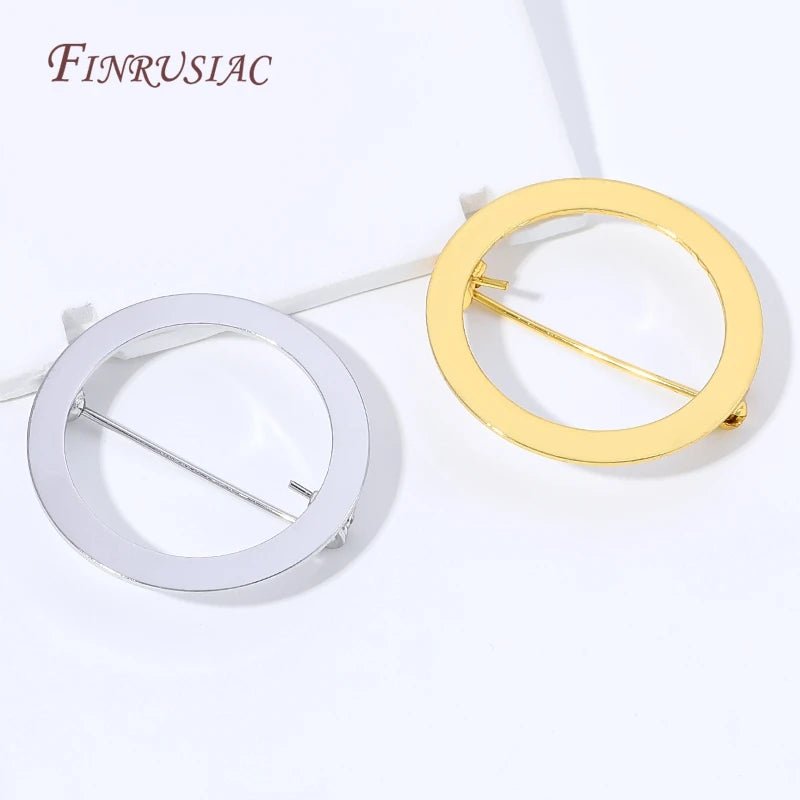 18K Gold Plated Round Brooch Pin Base – DIY Jewelry Finding Brooch Pin Finding P3