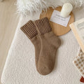 Thickened Winter Ski Socks – Warm Outdoor Wool-Style Socks Thermal Winter Socks P3 Brown 35-39