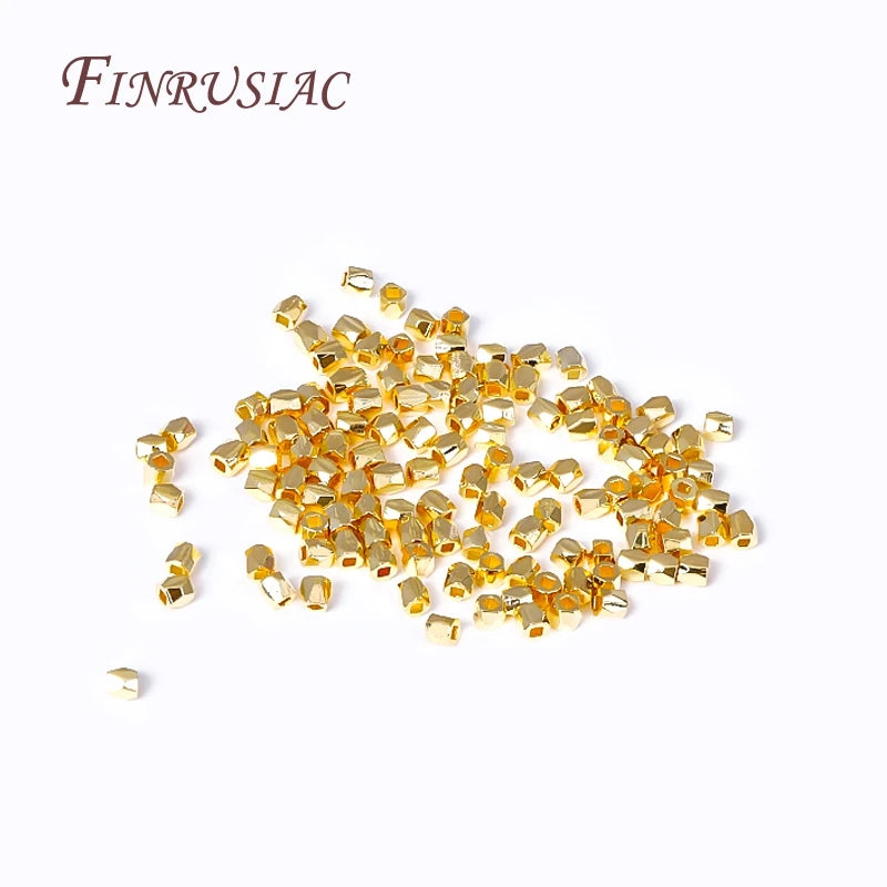 18K Gold Plated Square Spacer Beads 2mm/3mm – DIY Jewelry Jewelry Spacer Beads P3