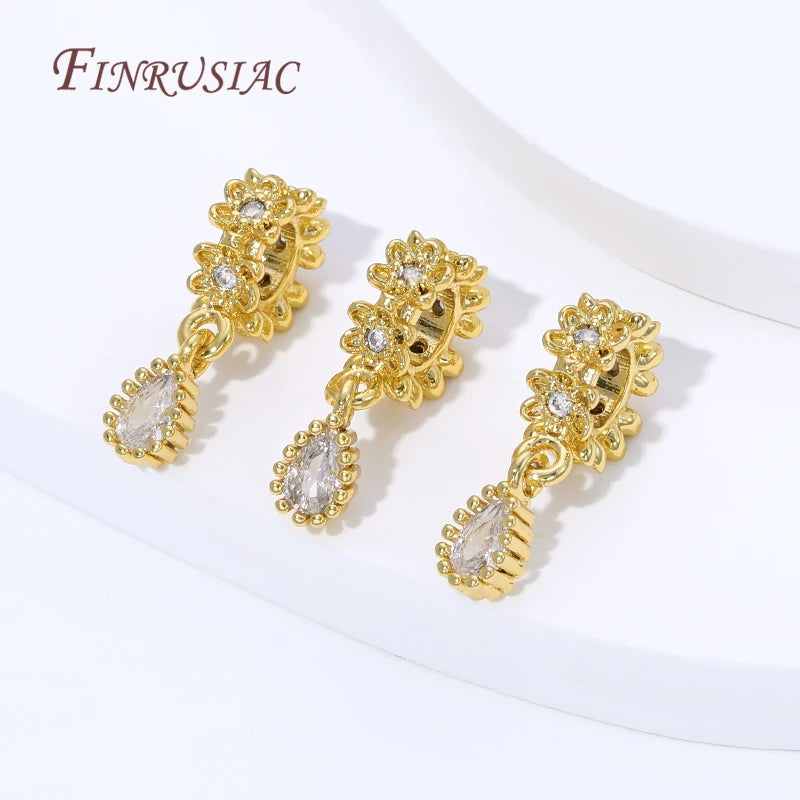 18K Gold Plated Brass Water Drop Bail Pendants – DIY Jewelry Jewelry Bail Pendants P3