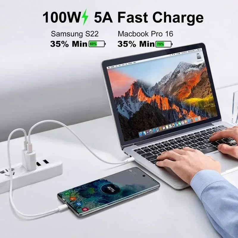 100W USB-C to USB-C Fast Charging Cable | 1M 1.5M 2M USB-C Charging Cable P3