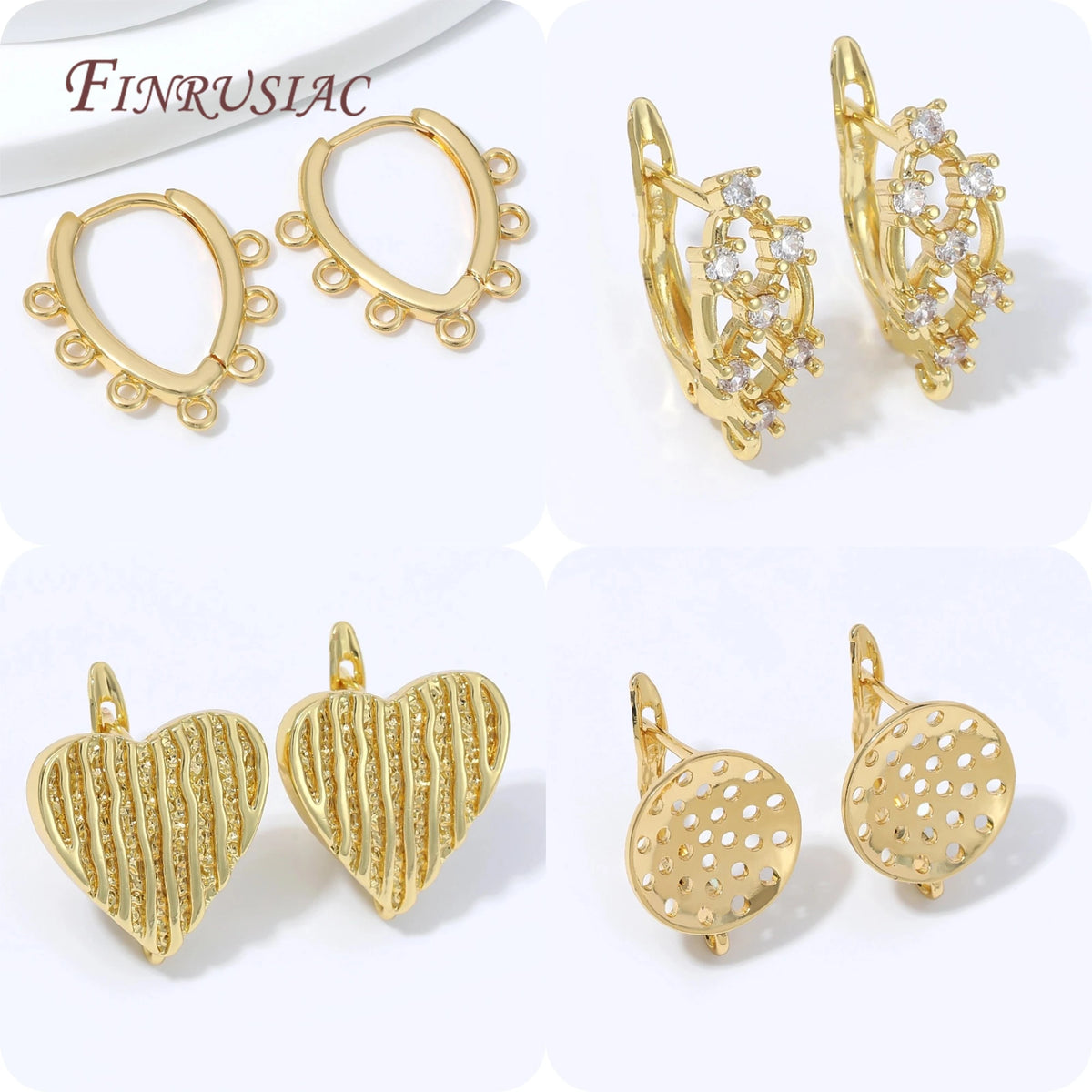 18K Gold Plated Huggie Hoop Earring Blank Base – DIY Jewelry DIY Earring Findings P3