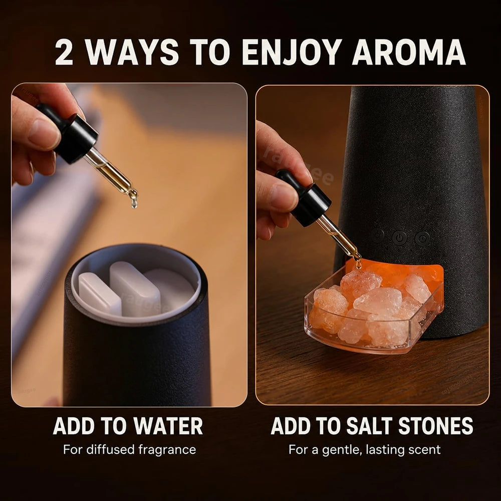Raugee 5-in-1 Flame Essential Oil Diffuser & Salt Lamp Aromatherapy Diffuser P3