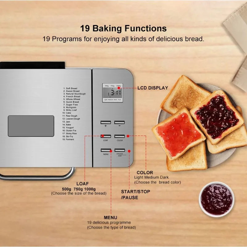 Automatic Stainless Steel Bread Maker – Dough Kneader & Fermenter Automatic Bread Maker P3