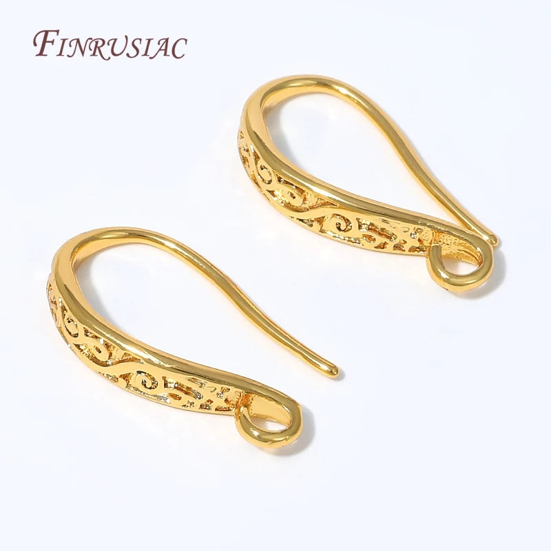 18K Gold Plated Filigree Earring Hooks | DIY Jewelry Findings Earring Hooks Findings P3