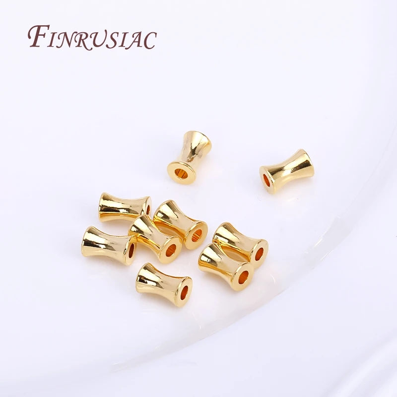 Gold Plated Brass Tube Spacer Beads 4×6mm | DIY Jewelry Making Jewelry Spacer Beads P3