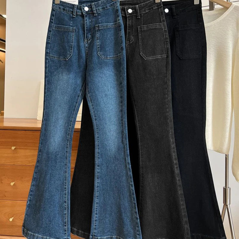 PTKPCC Women's High Waist Flare Jeans | Vintage Loose Denim Flare Denim Jeans P3