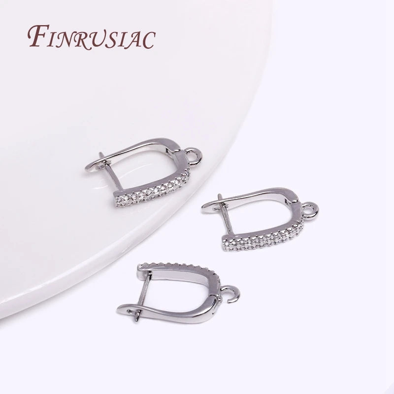 Sunflower Earring Hooks 18K Gold Plated DIY Jewelry Findings Earring Findings P3 Rhodium Plated 1 pair
