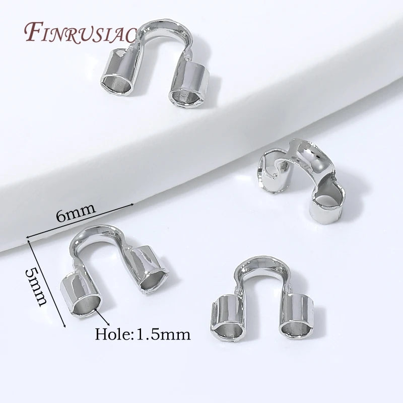 18K Gold Plated Wire Guard U-Loop DIY Jewelry Findings Jewelry Making Findings P3 Rhodium Plated 100 pcs