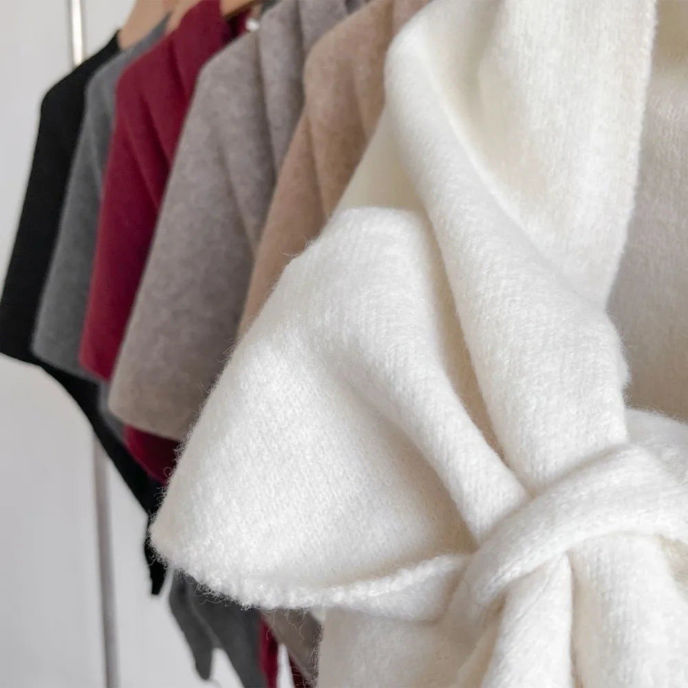 Women's Knitted Shawl Cape – Soft Warm Winter Scarf Wrap Knitted Shawl Cape P3