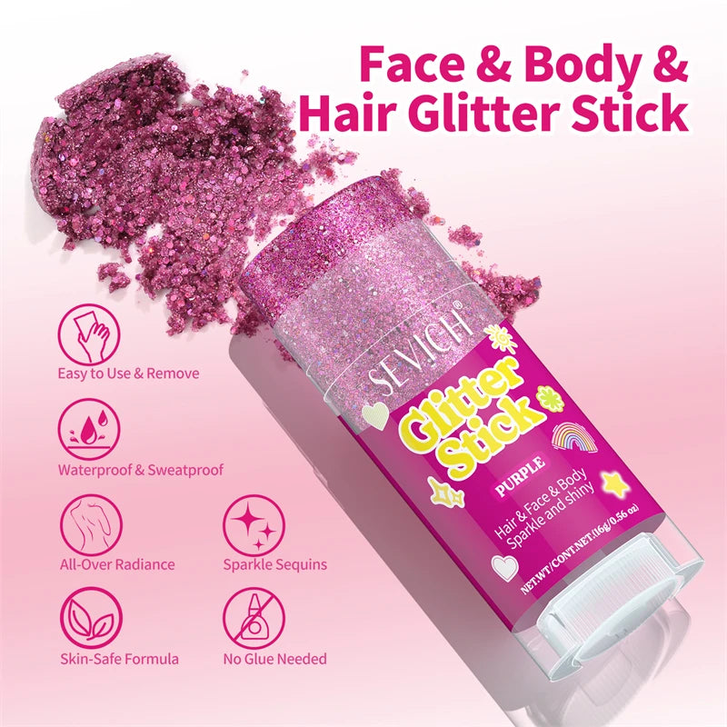 Glitter Shimmer Stick – Hair Face & Body Gel | Festival Party Body Glitter Stick P3