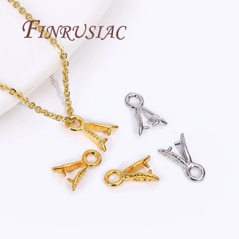 18K Gold Plated Pendant Bail Clasp Connectors – 5/10 Pcs Jewelry Bail Connectors P3