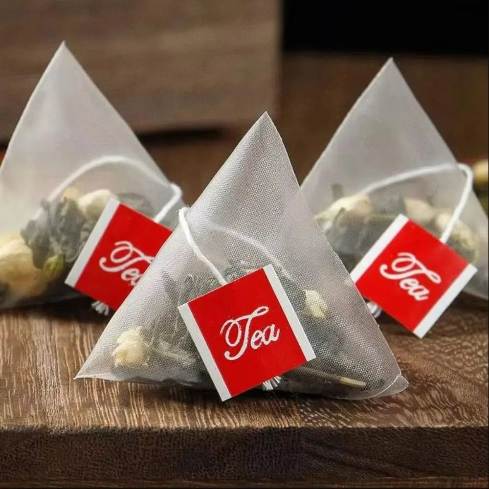 100-Pack Nylon Drawstring Disposable Tea Filter Bags | Transparent Tea Filter Bags P3