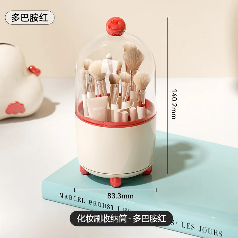 360° Rotating Makeup Brush Holder with Dustproof Lid Makeup Brush Organizer P3