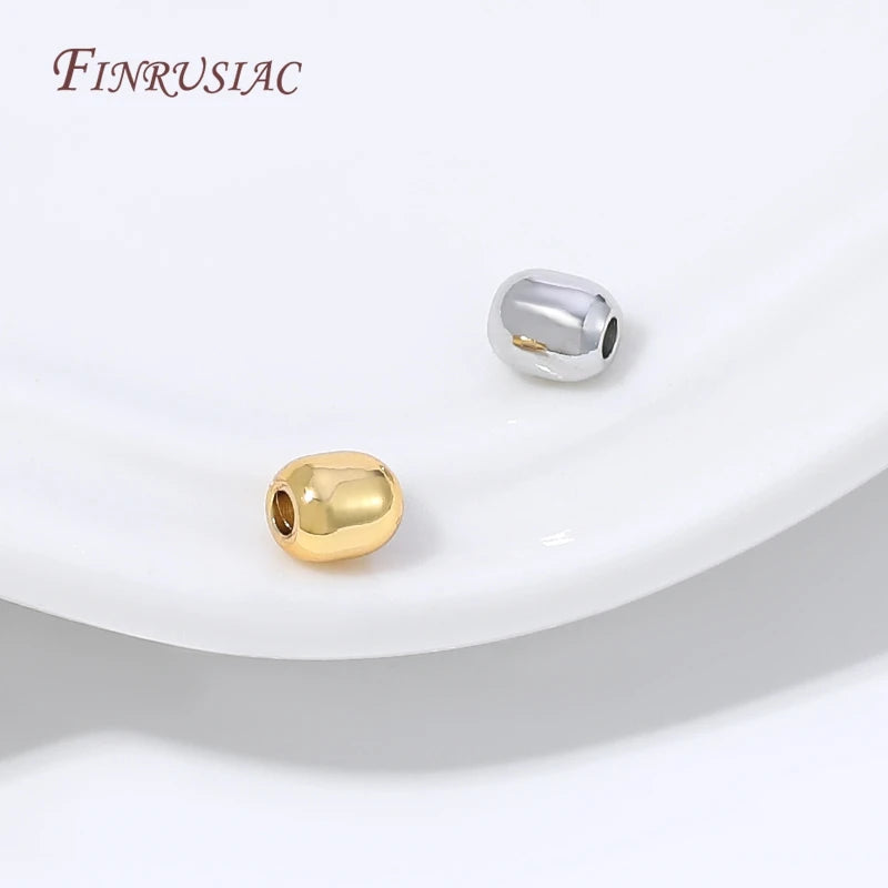 18K Gold Plated Oval Spacer Beads | DIY Jewelry Making 10/20/30Pcs Jewelry Spacer Beads P3
