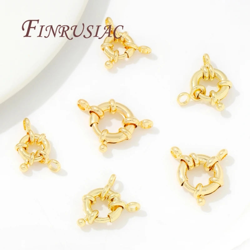 18K Gold Plated Round Spring Clasps 9mm 10mm 11mm | Jewelry Making Jewelry Clasps P3