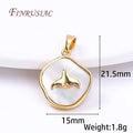 Natural Shell Fishtail Gold-Plated Pendant Charm – DIY Jewelry Pendant Charm P3 18K Real Gold Plated 3 Pieces