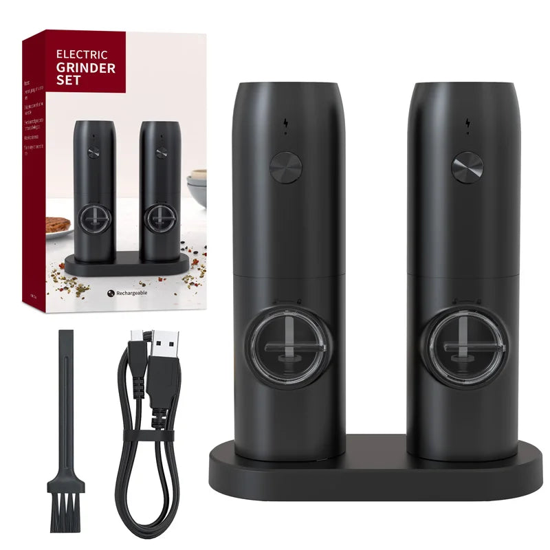 CLITON Electric Salt & Pepper Grinder Set – Adjustable Coarseness Electric Spice Grinder P3 KYMQ-15C