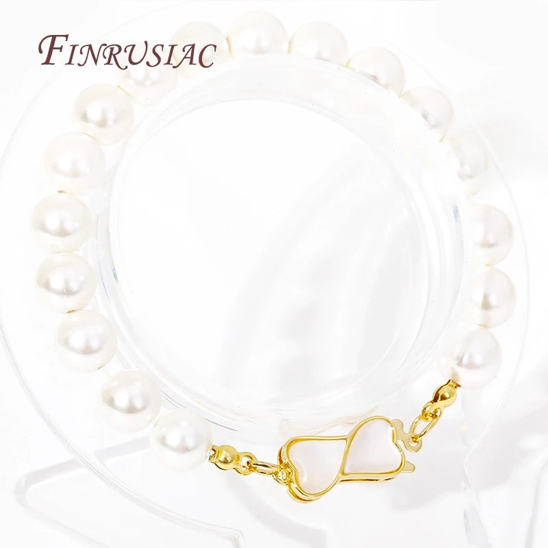 18K Gold Plated Heart Clasp – Pearl Necklace & Bracelet DIY Jewelry Clasp Finding P3
