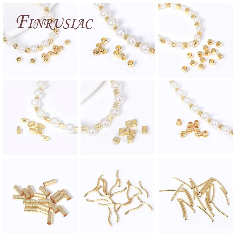 18K Gold Plated Wavy Tube Spacer Beads 1.8x20mm – DIY Jewelry Jewelry Spacer Beads P3