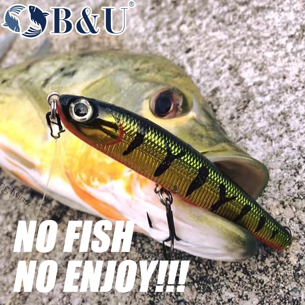 B&U Sinking Pencil Bait 68mm 8.2g – Bass Trout Sea Fishing Lure Sinking Fishing Lure P3