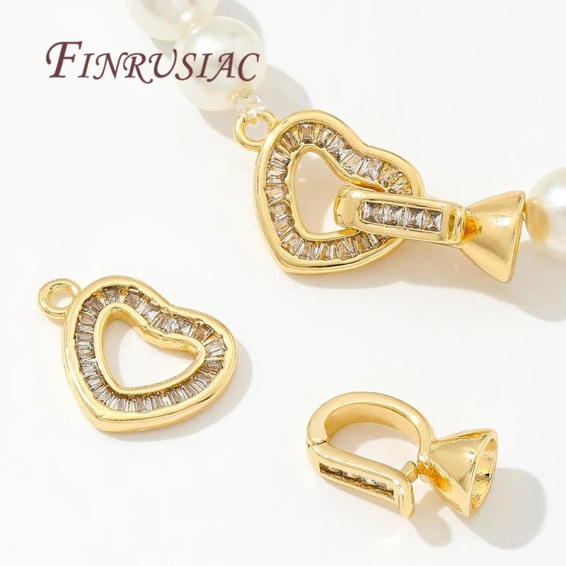 18K Gold Plated Zircon Clasp Connectors – DIY Jewelry Making Jewelry Clasp Connector P3