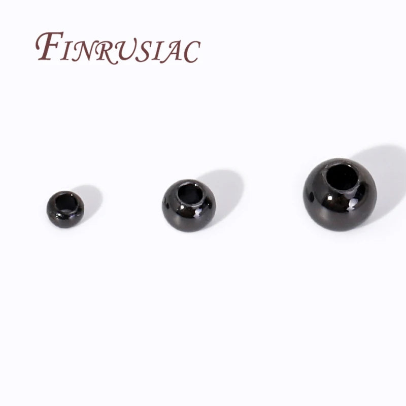 18K Black Gold Round Seamless Spacer Beads 2mm 3mm 4mm – DIY Jewelry Spacer Beads P3