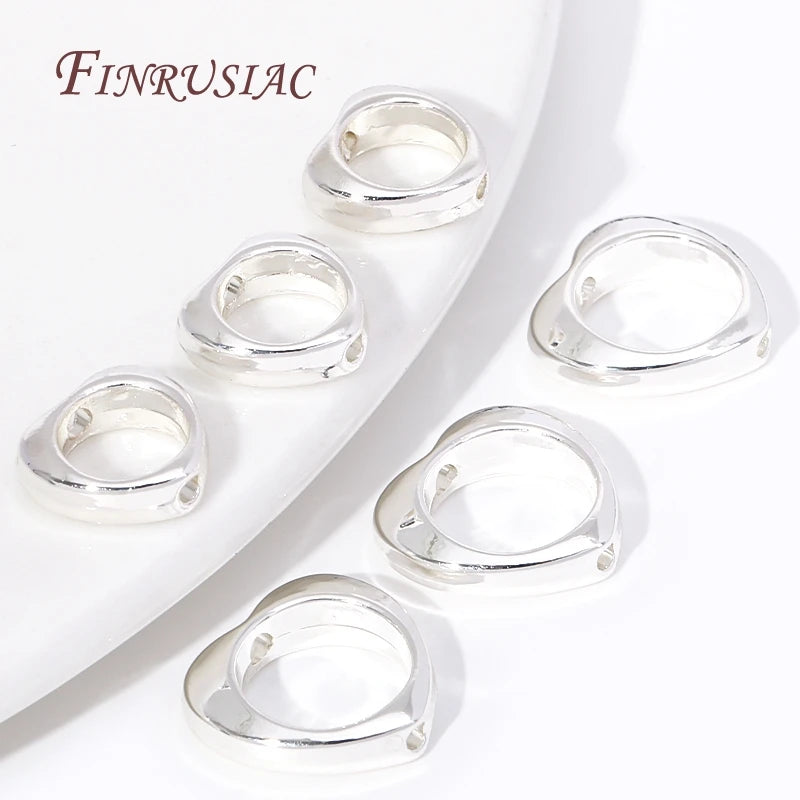 Silver Plated Heart Bead Frame Connectors – DIY Jewelry 10/20pc Jewelry Findings P3