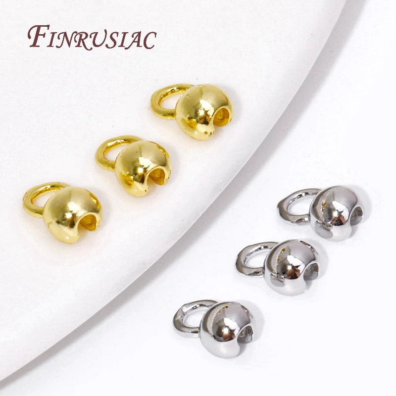 18K Gold Plated Clam Shell Bead Tips & Crimp Findings | 10/20 Pcs Jewelry Crimp Findings P3