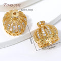 18K Gold Plated Micro Pave Zircon Crown Bead Caps | DIY Jewelry Jewelry Findings P3 18K Real Gold Plated 2 pieces