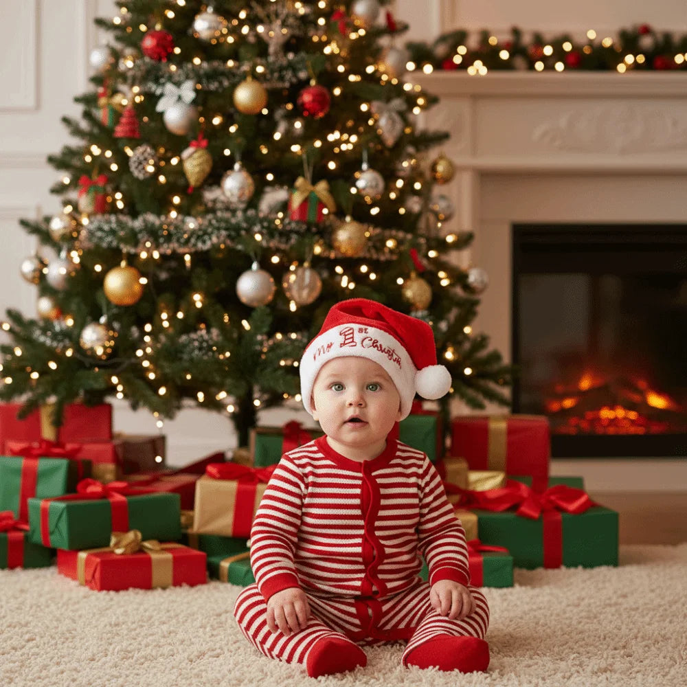 Baby Santa Hat & Sock Set – Christmas Holiday Gift