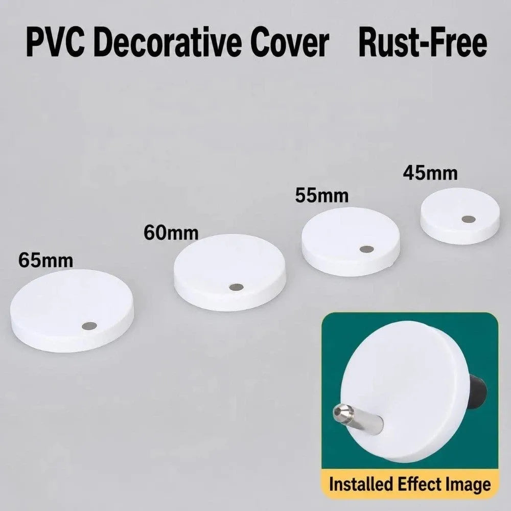 Toilet Bolt Caps PVC & Steel 55/60/65mm – Decorative Hinge Cover Toilet Bolt Caps P3