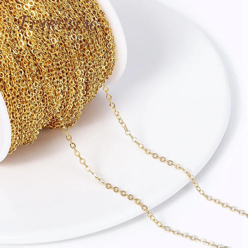 18K Gold Plated O-Shape Chain Spool | 2mm DIY Jewelry Making DIY Jewelry Chain P3