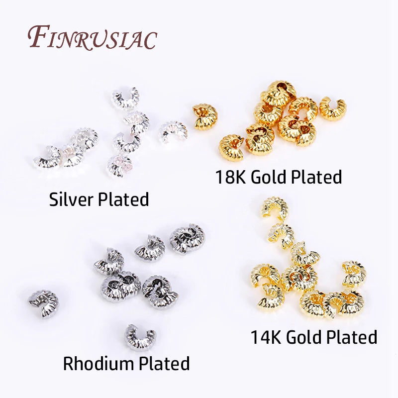 14K/18K Gold Plated 4mm Crimp Bead Covers | DIY Jewelry Findings Jewelry Findings P3