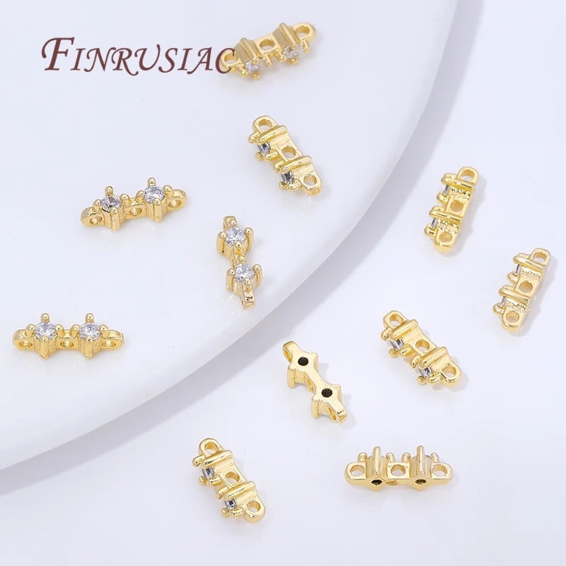 18K Gold Plated Spacer Bars – Brass Zircon DIY Jewelry Findings Jewelry Spacer Bars P3
