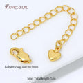 18K Gold Plated Extension Chain – Heart Charm & Lobster Clasp Jewelry Extension Chain P3 18K Gold Plated 5 pcs