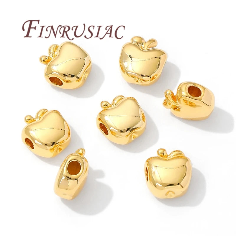 18K Gold Plated Apple Spacer Beads 11mm – DIY Jewelry Findings Jewelry Spacer Beads P3