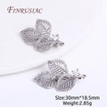 18K Gold Plated Zircon Hollow Leaf Pearl Clasps – DIY Jewelry Jewelry Clasp Findings P3 rhodium plated 1 Piece
