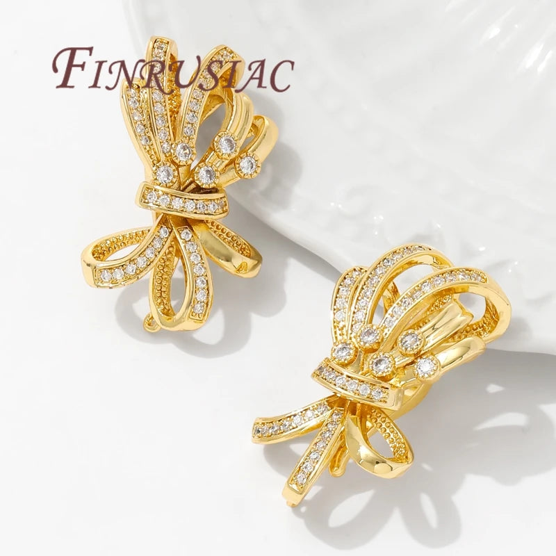 18K Gold Plated Necklace Clasp – Brass Zircon DIY Connector Jewelry Clasp Connector P3