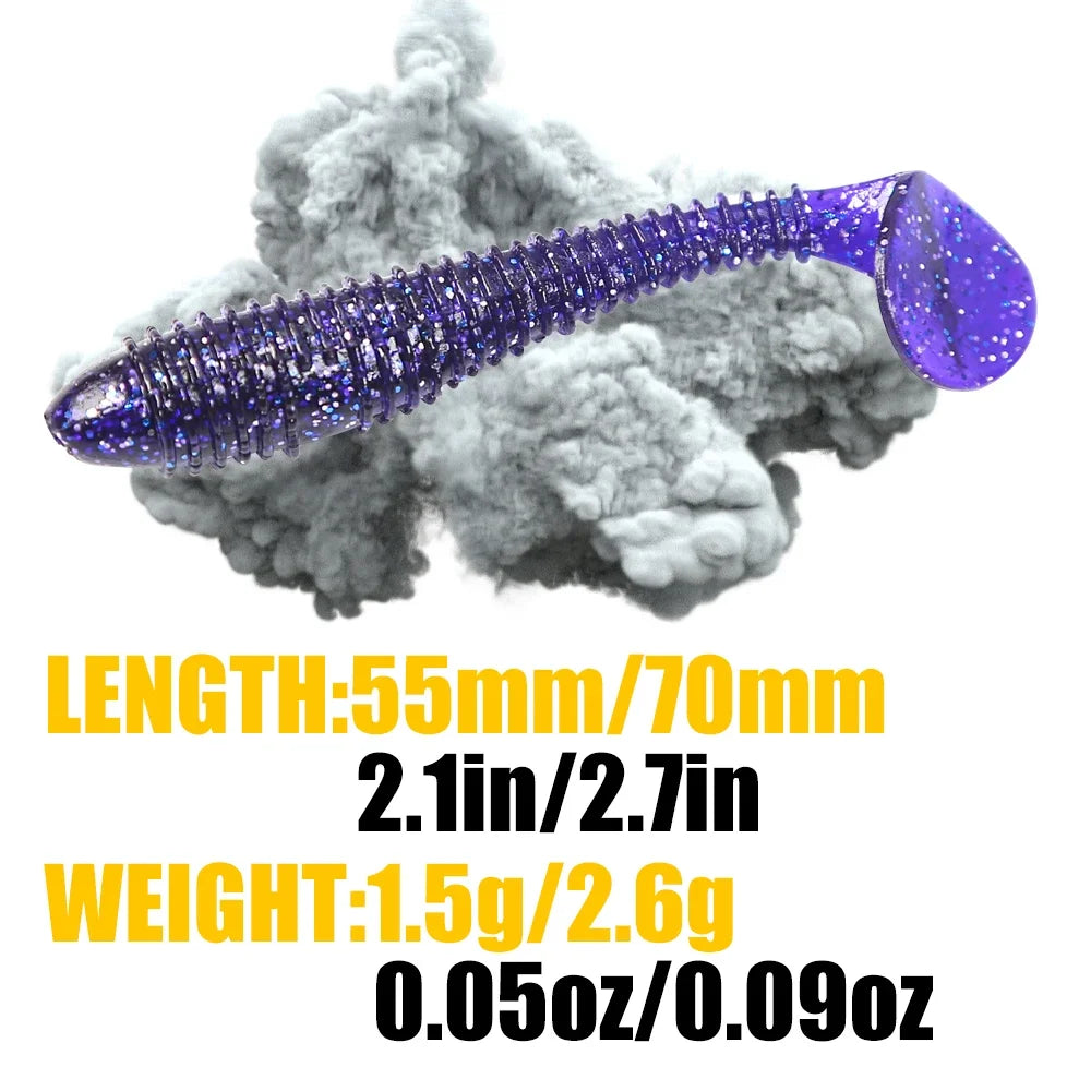 B&U Fat Impact Ring Shad Soft Swimbait Lure 55mm/70mm Soft Plastic Lure P3