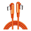 100W 90-Degree USB-C to USB-C Fast Charging Cable Orange USB-C Charging Cable P3 C 3m