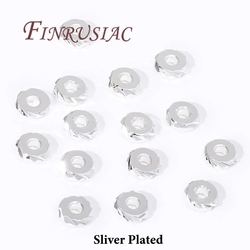 18K Gold Plated Spacer Beads 3mm–8mm | DIY Jewelry Making Jewelry Spacer Beads P3 Sliver Plated 8mm-20pcs